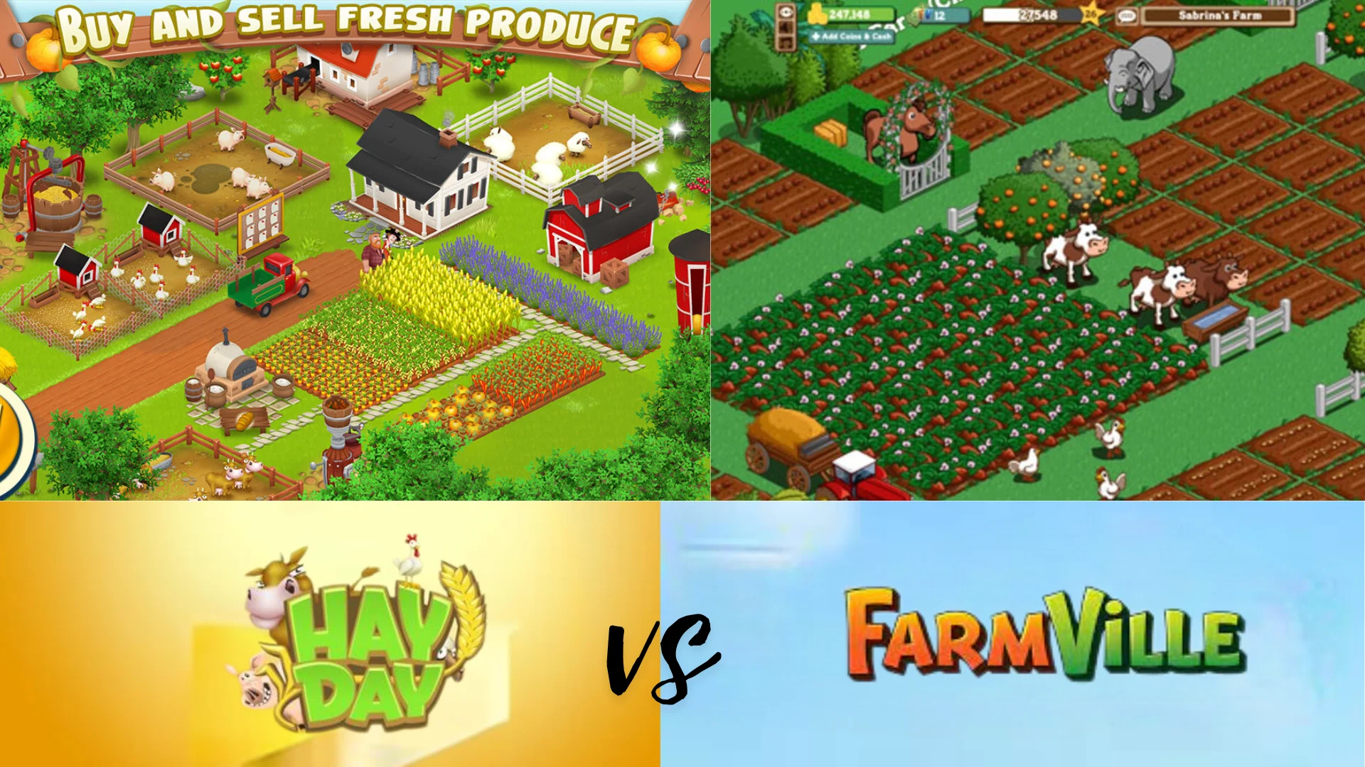 Hay Day MOD APK vs Farmville