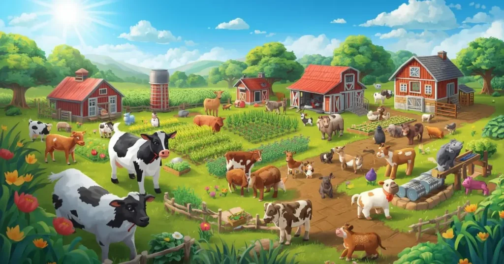 Cozy farm and town design in popular Games Like Hay Day for mobile and PC